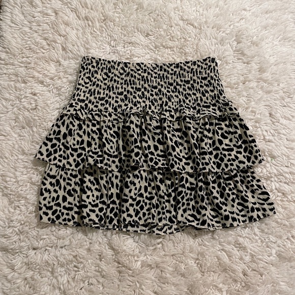 ANIMAL PRINT RUFFLE SKIRT - Picture 1 of 2